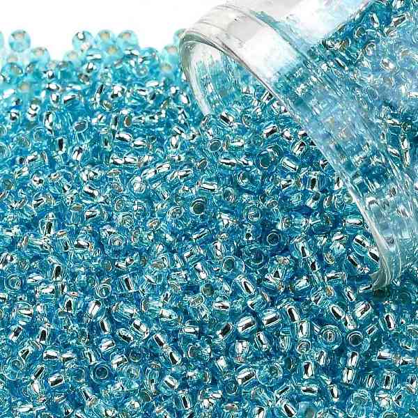 PandaHall TOHO Round Seed Beads, Japanese Seed Beads, (23) Silver Lined Light Turquoise, 11/0, 2.2mm, Hole: 0.8mm, about 1110pcs/bottle..., Cyan
PandaHall TOHO Round Seed Beads, Japanese Seed Beads, (23) Silver Lined Light Turquoise, 11/0, 2.2mm, Hole: 0.8mm, about 1110pcs/bottle..., Cyan