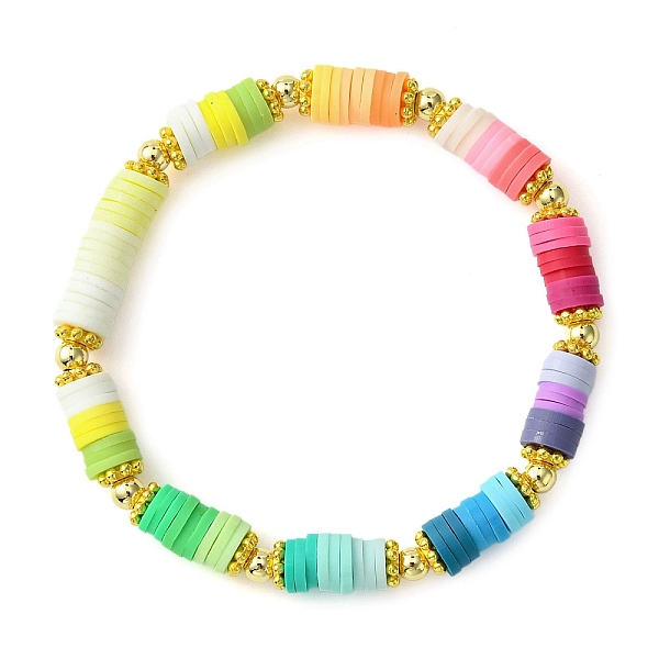 PandaHall Polymer Clay Disc & Alloy Round Beaded Stretch Bracelet, Preppy Bracelet, Colorful, Inner Diameter: 2-3/8 inch(5.9cm) Polymer Clay...
PandaHall Polymer Clay Disc & Alloy Round Beaded Stretch Bracelet, Preppy Bracelet, Colorful, Inner Diameter: 2-3/8 inch(5.9cm) Polymer Clay...