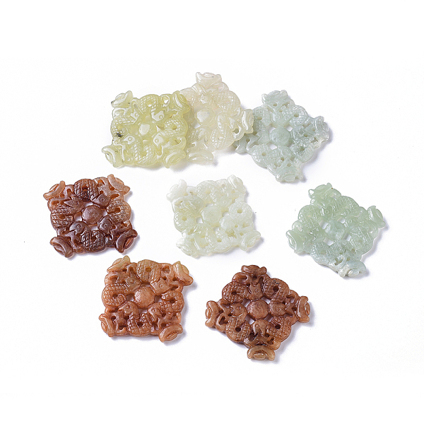 PandaHall Chinese Style Natural Jade Pendants, Carved, Dyed, Dragon, Mixed Color, 46~47x46~47x5.5~6mm, Hole: 2mm Other Jade Dragon..., Multicolor
PandaHall Chinese Style Natural Jade Pendants, Carved, Dyed, Dragon, Mixed Color, 46~47x46~47x5.5~6mm, Hole: 2mm Other Jade Dragon..., Multicolor