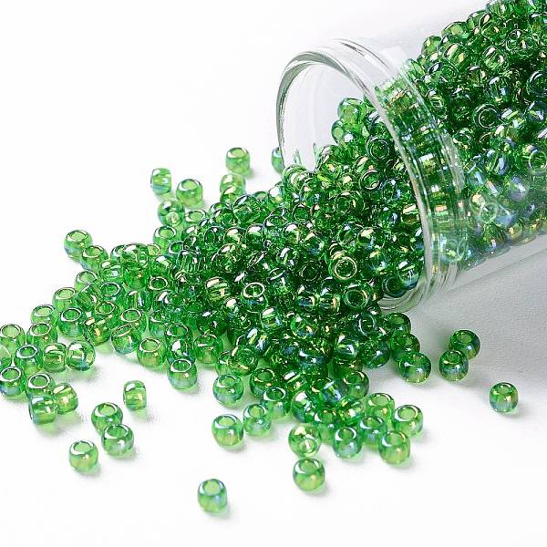PandaHall TOHO Round Seed Beads, Japanese Seed Beads, (167) Transparent AB Peridot, 8/0, 3mm, Hole: 1mm, about 222pcs/10g Glass Green
PandaHall TOHO Round Seed Beads, Japanese Seed Beads, (167) Transparent AB Peridot, 8/0, 3mm, Hole: 1mm, about 222pcs/10g Glass Green