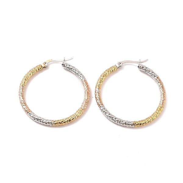 PandaHall Vacuum Plating 201 Stainless Steel Textured Hoop Earrings with 304 Stainless Steel Pin for Women, Mixed Color, 9 Gauge...
PandaHall Vacuum Plating 201 Stainless Steel Textured Hoop Earrings with 304 Stainless Steel Pin for Women, Mixed Color, 9 Gauge...