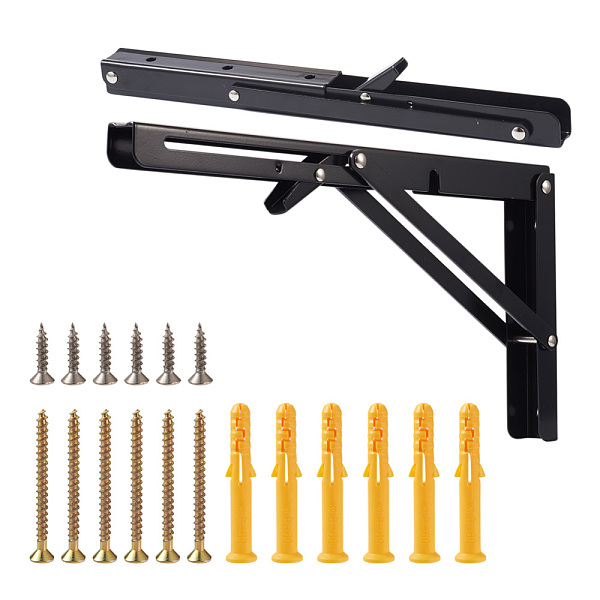 PandaHall Iron Folding Shelf Brackets, with Plastic Plus & Iron Screws, Black, 1.6~40x0.65~3.7x0.65~2.4cm, 20pcs/set Iron Black
PandaHall Iron Folding Shelf Brackets, with Plastic Plus & Iron Screws, Black, 1.6~40x0.65~3.7x0.65~2.4cm, 20pcs/set Iron Black
