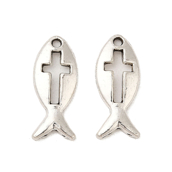PandaHall Alloy Pendant, Fish with Cross, Antique Silver, 20x8x2mm, Hole: 1.4mm Alloy Fish
PandaHall Alloy Pendant, Fish with Cross, Antique Silver, 20x8x2mm, Hole: 1.4mm Alloy Fish