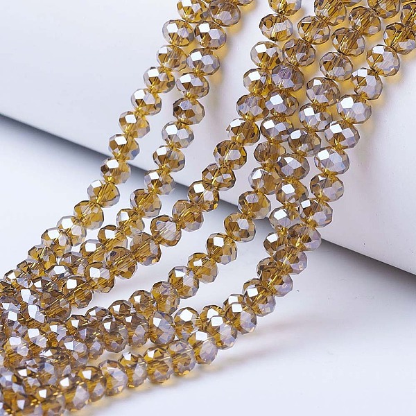 PandaHall Electroplate Glass Beads Strands, Pearl Luster Plated, Faceted, Rondelle, Dark Goldenrod, 6x5mm, Hole: 1mm, about 83~85pcs/strand..., Gold
PandaHall Electroplate Glass Beads Strands, Pearl Luster Plated, Faceted, Rondelle, Dark Goldenrod, 6x5mm, Hole: 1mm, about 83~85pcs/strand..., Gold