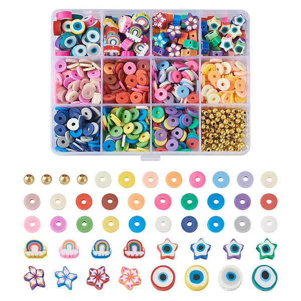 PandaHall Cheriswelry DIY Beads Jewelry Making Findings Kit, Including Evil Eye & Star & Rainbow & Flower & Disc Polymer Clay & Brass Spacer..., Multicolor
PandaHall Cheriswelry DIY Beads Jewelry Making Findings Kit, Including Evil Eye & Star & Rainbow & Flower & Disc Polymer Clay & Brass Spacer..., Multicolor