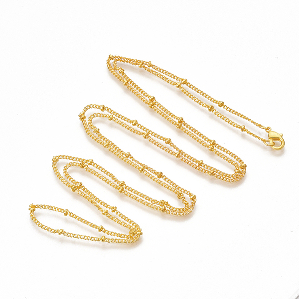 PandaHall Brass Coated Iron Curb Chain Necklace Making, with Beads and Lobster Claw Clasps, Golden, 32 inch(81.5cm) Iron
PandaHall Brass Coated Iron Curb Chain Necklace Making, with Beads and Lobster Claw Clasps, Golden, 32 inch(81.5cm) Iron