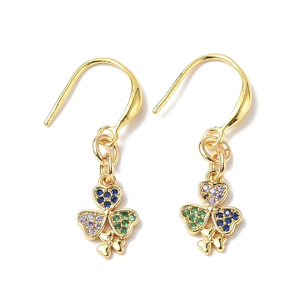 PandaHall Colorful Cubic Zironia Clover Dangle Earrings, Rack Plating Brass Jewelry for Women, Golden, 32mm, Pin: 0.9mm Cubic Zirconia
PandaHall Colorful Cubic Zironia Clover Dangle Earrings, Rack Plating Brass Jewelry for Women, Golden, 32mm, Pin: 0.9mm Cubic Zirconia