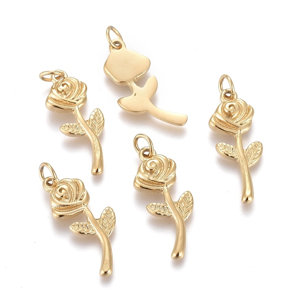 PandaHall Valentine's Day Ion Plating(IP) 304 Stainless Steel Pendants, with Jump Rings, Rose, Golden, 23x9x2mm, Hole: 3mm 304 Stainless...
PandaHall Valentine's Day Ion Plating(IP) 304 Stainless Steel Pendants, with Jump Rings, Rose, Golden, 23x9x2mm, Hole: 3mm 304 Stainless...