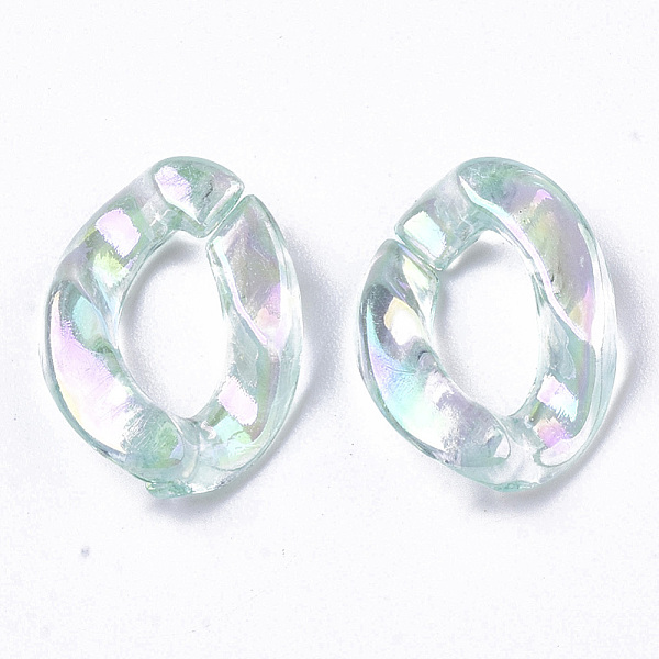 PandaHall Acrylic Linking Rings, Quick Link Connectors, For Curb Chains Making, AB Color Plated, Oval Twist, Pale Turquoise, 17x12x3mm..., Cyan
PandaHall Acrylic Linking Rings, Quick Link Connectors, For Curb Chains Making, AB Color Plated, Oval Twist, Pale Turquoise, 17x12x3mm..., Cyan