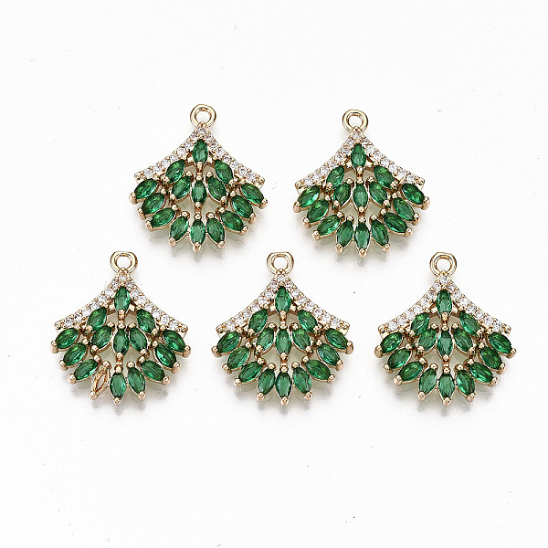PandaHall Brass Micro Pave Cubic Zirconia Pendants, Light Gold, Long-Lasting Plated, Cadmium Free & Lead Free, Fan, Green, 21x18x3mm, Hole...
PandaHall Brass Micro Pave Cubic Zirconia Pendants, Light Gold, Long-Lasting Plated, Cadmium Free & Lead Free, Fan, Green, 21x18x3mm, Hole...