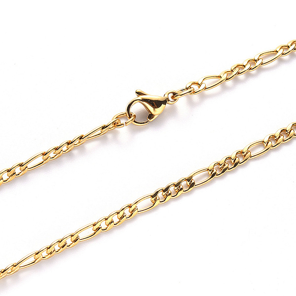 PandaHall Vacuum Plating 304 Stainless Steel Figaro Chain Necklaces, with Lobster Claw Clasp, Golden, Link: 11x5x1.4mm and 7.5x5.5x1.4mm...
PandaHall Vacuum Plating 304 Stainless Steel Figaro Chain Necklaces, with Lobster Claw Clasp, Golden, Link: 11x5x1.4mm and 7.5x5.5x1.4mm...