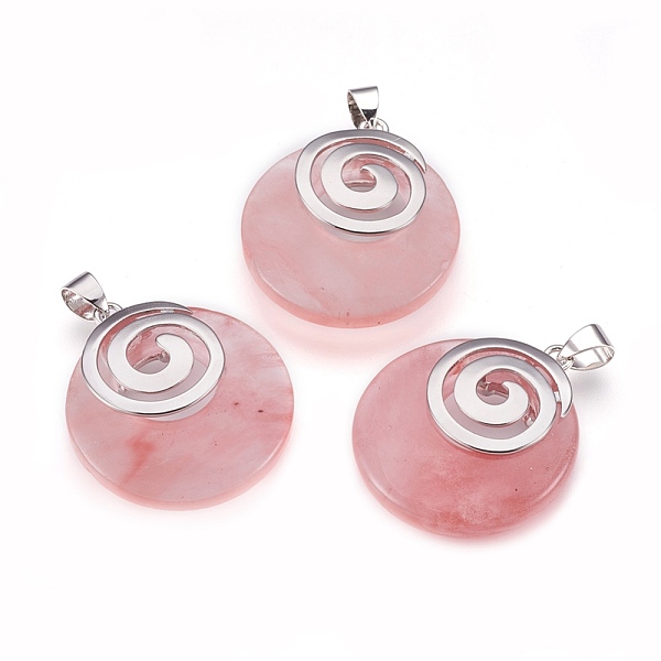 PandaHall Cherry Quartz Glass Pendants, with Platinum Tone Brass Findings, Flat Round, 32x28x6mm, Hole: 4x5mm Cherry Quartz Glass Flat Round..., Red
PandaHall Cherry Quartz Glass Pendants, with Platinum Tone Brass Findings, Flat Round, 32x28x6mm, Hole: 4x5mm Cherry Quartz Glass Flat Round..., Red