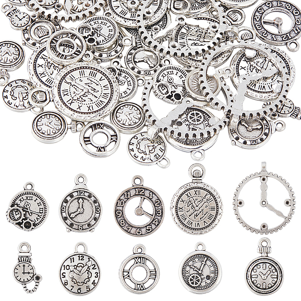 PandaHall SUNNYCLUE 60Pcs 10 Styles Alloy Pendants, Clock Charm, Antique Silver, 15~34x9.5~29.5x1.5~3.5mm, Hole: 1.2~3mm, 6pcs/style Alloy...
PandaHall SUNNYCLUE 60Pcs 10 Styles Alloy Pendants, Clock Charm, Antique Silver, 15~34x9.5~29.5x1.5~3.5mm, Hole: 1.2~3mm, 6pcs/style Alloy...