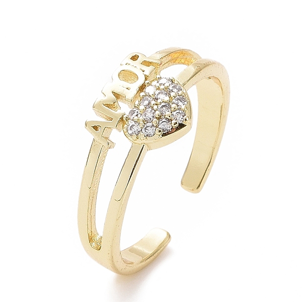 PandaHall Clear Cubic Zirconia Heart with Word Amor Open Cuff Ring, Brass Jewelry for Valentine's Day, Golden, Inner Diameter: 18.2mm...
PandaHall Clear Cubic Zirconia Heart with Word Amor Open Cuff Ring, Brass Jewelry for Valentine's Day, Golden, Inner Diameter: 18.2mm...