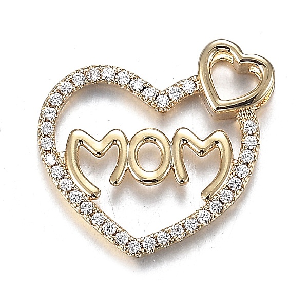 PandaHall Brass Micro Clear Cubic Zirconia Pendants, Long-Lasting Plated, for Mother's Day, Heart with Word Mom, Real 18K Gold Plated...
PandaHall Brass Micro Clear Cubic Zirconia Pendants, Long-Lasting Plated, for Mother's Day, Heart with Word Mom, Real 18K Gold Plated...