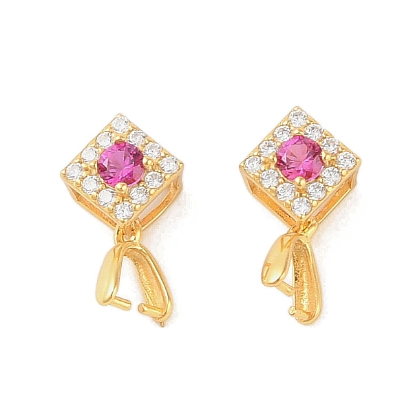 PandaHall 925 Sterling Silver Micro Pave Cubic Zirconia Peg Bails Pendants, Rhombus, Hot Pink, 13x8x5mm, Hole: 3x4mm, Pin: 0.5mm Sterling...
PandaHall 925 Sterling Silver Micro Pave Cubic Zirconia Peg Bails Pendants, Rhombus, Hot Pink, 13x8x5mm, Hole: 3x4mm, Pin: 0.5mm Sterling...