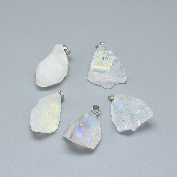 PandaHall Electroplate Natural Crystal Pendants, with Platinum Tone Alloy Snap on Bails, AB Color Plated, Nuggets, 28~32x17~22x15~20mm, Hole...
PandaHall Electroplate Natural Crystal Pendants, with Platinum Tone Alloy Snap on Bails, AB Color Plated, Nuggets, 28~32x17~22x15~20mm, Hole...