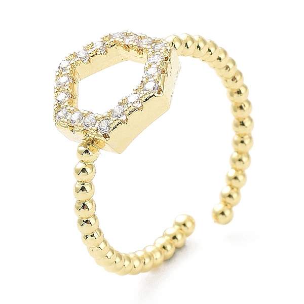 PandaHall Rack Plating Brass Micro Pave Cubic Zirconia Open Cuff Rings, Hollow Hexagon, Long-Lasting Plated, Golden, Inner Diameter: 17mm..., Clear
PandaHall Rack Plating Brass Micro Pave Cubic Zirconia Open Cuff Rings, Hollow Hexagon, Long-Lasting Plated, Golden, Inner Diameter: 17mm..., Clear