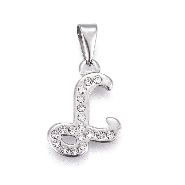 PandaHall 304 Stainless Steel Pendants, with Rhinestone, Letter, Letter.L, 22x15.5x2mm, Hole: 3~3.5x7.5~8mm Stainless Steel+Rhinestone..., Clear
PandaHall 304 Stainless Steel Pendants, with Rhinestone, Letter, Letter.L, 22x15.5x2mm, Hole: 3~3.5x7.5~8mm Stainless Steel+Rhinestone..., Clear