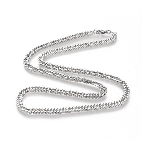 PandaHall 201 Stainless Steel Cuban Link Chain Necklaces, with Lobster Claw Clasps, Stainless Steel Color, 23.62 inch(60cm) 201 Stainless...
PandaHall 201 Stainless Steel Cuban Link Chain Necklaces, with Lobster Claw Clasps, Stainless Steel Color, 23.62 inch(60cm) 201 Stainless...