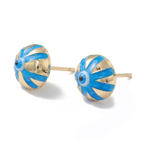 PandaHall Enamel Half Round with Evil Eye Stud Earrings, Real 18K Gold Plated Brass Jewelry for Women, Deep Sky Blue, 6x10x6mm, Pin: 1mm...
PandaHall Enamel Half Round with Evil Eye Stud Earrings, Real 18K Gold Plated Brass Jewelry for Women, Deep Sky Blue, 6x10x6mm, Pin: 1mm...