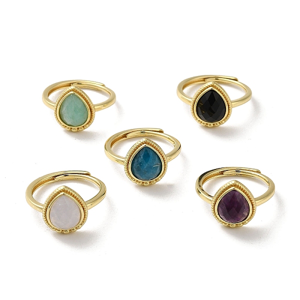 PandaHall Adjustable Natural Mixed Gemstone Teardrop Finger Rings, Golden Brass Finger Ring, Cadmium Free & Lead Free, Inner Diameter: 18mm...
PandaHall Adjustable Natural Mixed Gemstone Teardrop Finger Rings, Golden Brass Finger Ring, Cadmium Free & Lead Free, Inner Diameter: 18mm...
