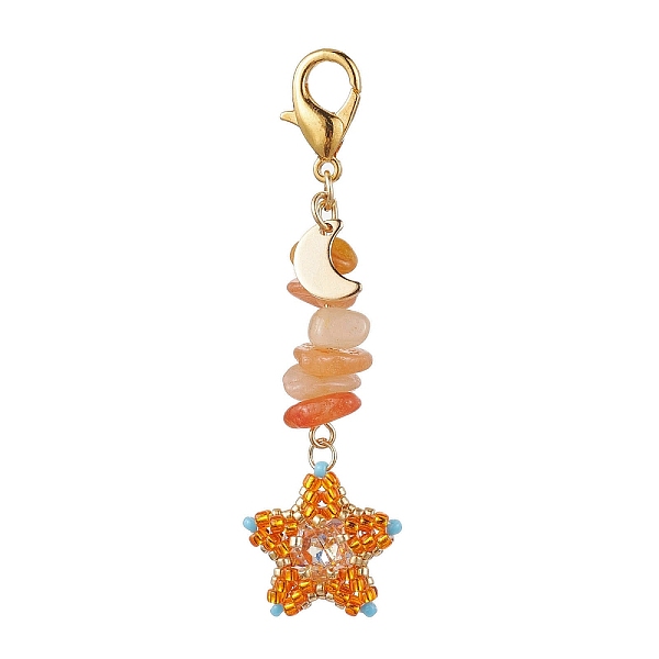PandaHall TOHO Seed Pendant Decorations, with Natural Red Aventurine Beads and Pointed Back & Back Plated K9 Glass Rhinestone Cabochons..., Orange
PandaHall TOHO Seed Pendant Decorations, with Natural Red Aventurine Beads and Pointed Back & Back Plated K9 Glass Rhinestone Cabochons..., Orange