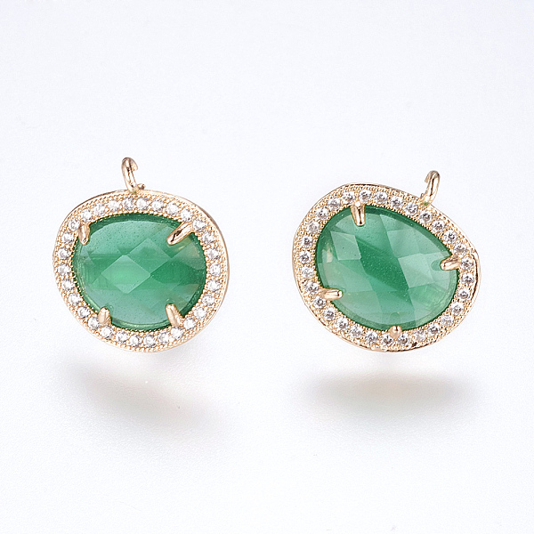 PandaHall Brass Micro Pave Cubic Zirconia Stud Earring Findings, with Loop, Glass, Oval, Golden, Medium Sea Green, 16.5mm, Hole: 1mm, Pin...
PandaHall Brass Micro Pave Cubic Zirconia Stud Earring Findings, with Loop, Glass, Oval, Golden, Medium Sea Green, 16.5mm, Hole: 1mm, Pin...