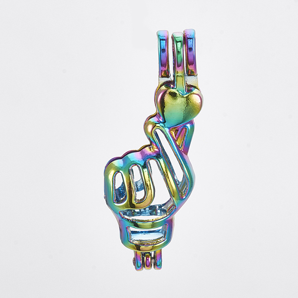 PandaHall Plated Alloy Bead Cage Pendants, Hand, Colorful, 35.5x15x10.5mm, Hole: 4x4.5mm, Inner Measure: 10.5x17mm Alloy Palm
PandaHall Plated Alloy Bead Cage Pendants, Hand, Colorful, 35.5x15x10.5mm, Hole: 4x4.5mm, Inner Measure: 10.5x17mm Alloy Palm