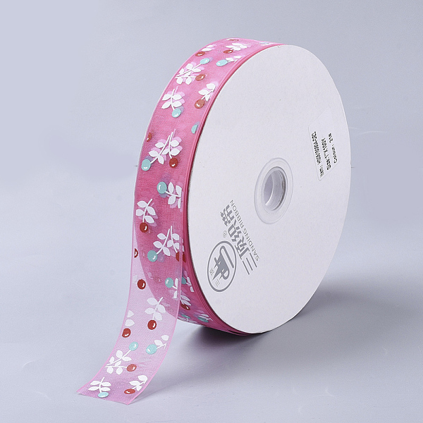 PandaHall Flower Pattern Printed Polyester Organza Ribbons, Hot Pink, 1 inch(25mm), about 100yards/roll Polyester Pink
PandaHall Flower Pattern Printed Polyester Organza Ribbons, Hot Pink, 1 inch(25mm), about 100yards/roll Polyester Pink