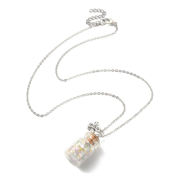 PandaHall Bee Alloy Pendant Necklace, Glass Chips Wish Bottle Necklace, Antique Silver, 17.91 inch(45.5cm) Alloy Bees
PandaHall Bee Alloy Pendant Necklace, Glass Chips Wish Bottle Necklace, Antique Silver, 17.91 inch(45.5cm) Alloy Bees