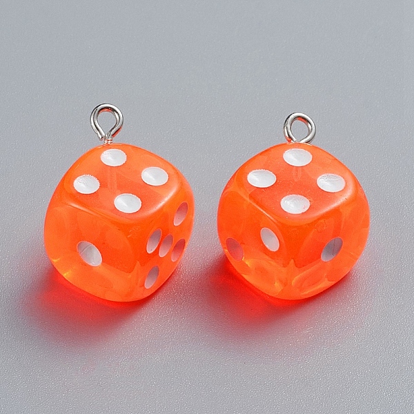 PandaHall Transparent Resin Pendants, with Platinum Plated Iron Loops, Dice, Orange, 23.5x19x19mm, Hole: 2mm Iron+Resin Disc Orange
PandaHall Transparent Resin Pendants, with Platinum Plated Iron Loops, Dice, Orange, 23.5x19x19mm, Hole: 2mm Iron+Resin Disc Orange