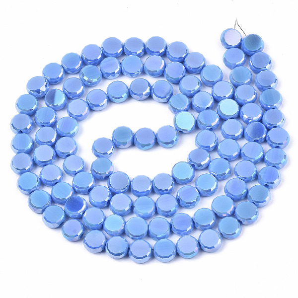 PandaHall Electroplate Opaque Solid Color Glass Beads Strands, AB Color Plated, Faceted Flat Round, Royal Blue, 8x4mm, Hole: 1.5mm, about...
PandaHall Electroplate Opaque Solid Color Glass Beads Strands, AB Color Plated, Faceted Flat Round, Royal Blue, 8x4mm, Hole: 1.5mm, about...