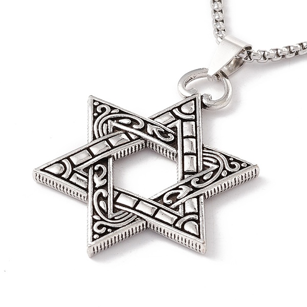 PandaHall Alloy David Star Pendant Necklace with 201 Stainless Steel Box Chains, Gothic Jewelry for Men Women, Antique Silver & Stainless...
PandaHall Alloy David Star Pendant Necklace with 201 Stainless Steel Box Chains, Gothic Jewelry for Men Women, Antique Silver & Stainless...