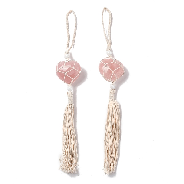 PandaHall Natural Rose Quartz Pendant Decorations, with Acrylic Pearl Beads, Heart, 31~32cm Rose Quartz Heart
PandaHall Natural Rose Quartz Pendant Decorations, with Acrylic Pearl Beads, Heart, 31~32cm Rose Quartz Heart