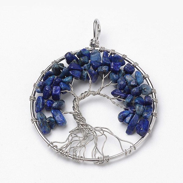 PandaHall Natural Lapis Lazuli Big Pendants, with Brass Findings, Dyed, Flat Round with Tree of Life, Platinum, 64x50~52x7mm, Hole: 5x4mm...
PandaHall Natural Lapis Lazuli Big Pendants, with Brass Findings, Dyed, Flat Round with Tree of Life, Platinum, 64x50~52x7mm, Hole: 5x4mm...