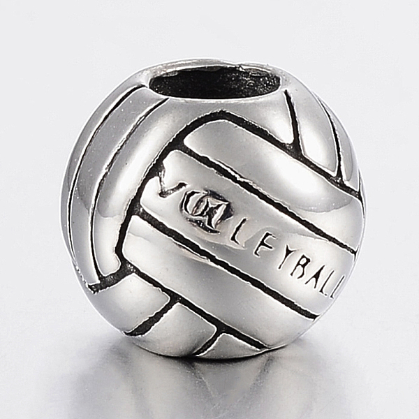 PandaHall 304 Stainless Steel European Beads, Sports Beads, Large Hole Beads, Volleyball, Antique Silver, 11x10mm, Hole: 5mm 304 Stainless...
PandaHall 304 Stainless Steel European Beads, Sports Beads, Large Hole Beads, Volleyball, Antique Silver, 11x10mm, Hole: 5mm 304 Stainless...