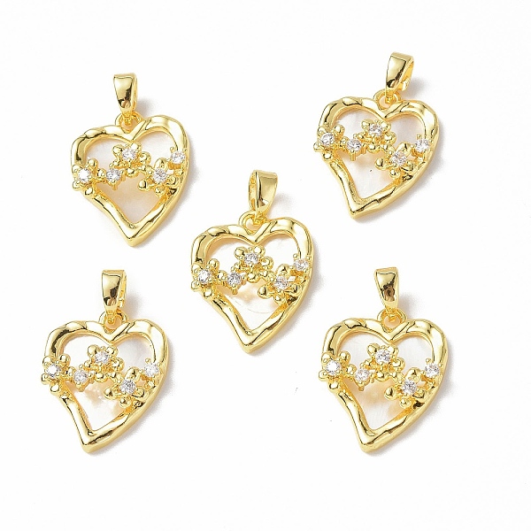 PandaHall Shell Pendants, with Brass Micro Pave Cubic Zirconia Findings, Asymmetrical Heart with Flower Charm, Real 18K Gold Plated...
PandaHall Shell Pendants, with Brass Micro Pave Cubic Zirconia Findings, Asymmetrical Heart with Flower Charm, Real 18K Gold Plated...