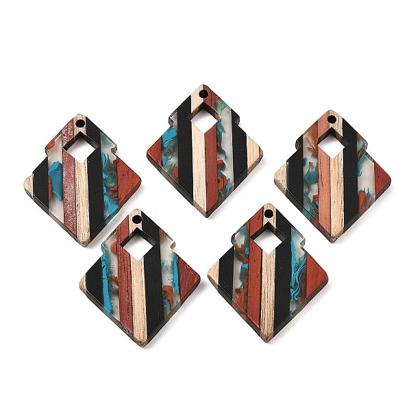 PandaHall Transparent Resin & Walnut Wood Pendants, Rhombus Charms, Colorful, 35x28x3mm, Hole: 2mm Resin+Wood Rhombus
PandaHall Transparent Resin & Walnut Wood Pendants, Rhombus Charms, Colorful, 35x28x3mm, Hole: 2mm Resin+Wood Rhombus