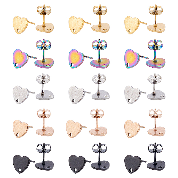 PandaHall DICOSMETIC 30Pcs 5 Colors 9mm Stainless Steel Heart Shape Stud Earring Findings with Earring Backs Vacuum Plating Stud Earrings...
PandaHall DICOSMETIC 30Pcs 5 Colors 9mm Stainless Steel Heart Shape Stud Earring Findings with Earring Backs Vacuum Plating Stud Earrings...