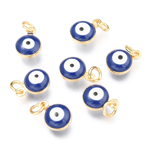PandaHall Brass Enamel Beads, Real 18K Gold Plated,Long-Lasting Plated, with Jump Ring, Flat Round with Evil Eye, Slate Blue, 9.5x6.5x4.5mm...
PandaHall Brass Enamel Beads, Real 18K Gold Plated,Long-Lasting Plated, with Jump Ring, Flat Round with Evil Eye, Slate Blue, 9.5x6.5x4.5mm...