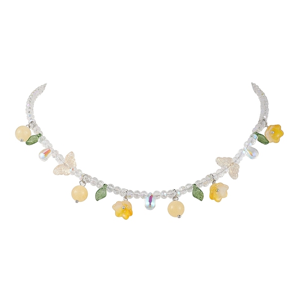 PandaHall Glass with Topaz Jade Beaded Necklaces, Jewely for Women, Flower, Yellow, 18.78 inch(47.7cm) Glass Flower Yellow
PandaHall Glass with Topaz Jade Beaded Necklaces, Jewely for Women, Flower, Yellow, 18.78 inch(47.7cm) Glass Flower Yellow