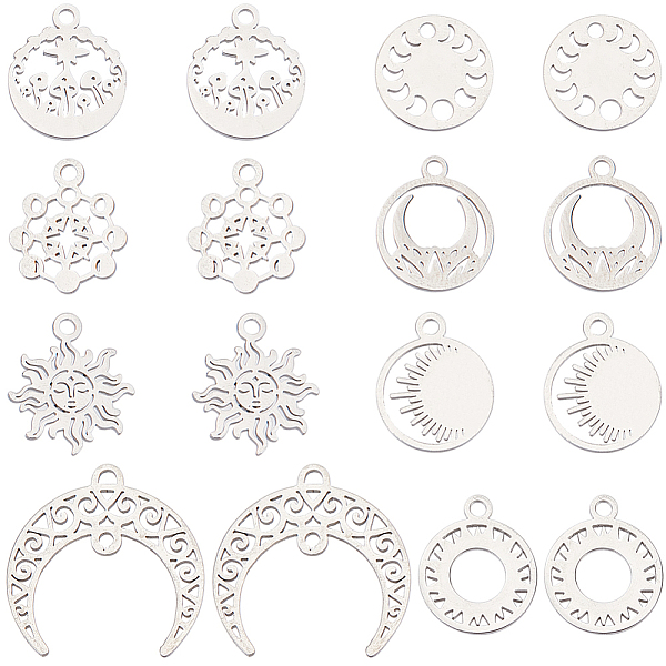PandaHall SUNNYCLUE 16Pcs 8 Style 304 Stainless Steel Charms, Mixed Shapes, Stainless Steel Color, 12~20x12~20x1mm, Hole: 1.5~2mm...
PandaHall SUNNYCLUE 16Pcs 8 Style 304 Stainless Steel Charms, Mixed Shapes, Stainless Steel Color, 12~20x12~20x1mm, Hole: 1.5~2mm...