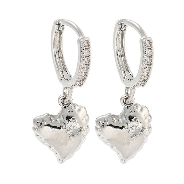 PandaHall Heart Brass Micro Pave Clear Cubic Zirconia Huggie Hoop Dangle Earrings for Women, Platinum, 25.5x5mm Cubic Zirconia Heart
PandaHall Heart Brass Micro Pave Clear Cubic Zirconia Huggie Hoop Dangle Earrings for Women, Platinum, 25.5x5mm Cubic Zirconia Heart