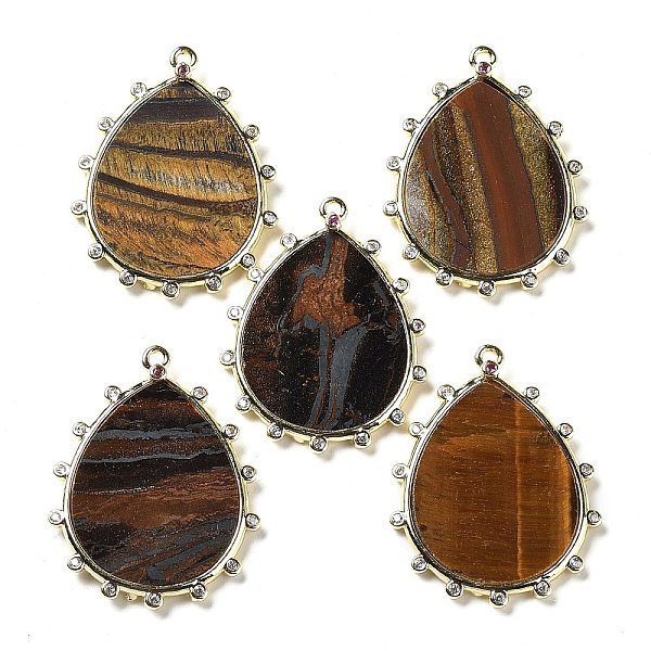 PandaHall Natural Tiger Eye Pendants, Rack Plating Golden Tone Brass Pave Clear Cubic Zirconia Teardrop Charms, 30.5x23.5x2mm, Hole: 1.4mm...
PandaHall Natural Tiger Eye Pendants, Rack Plating Golden Tone Brass Pave Clear Cubic Zirconia Teardrop Charms, 30.5x23.5x2mm, Hole: 1.4mm...