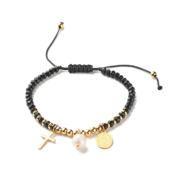 PandaHall Natural Malaysia Jade(Dyed) & Pearl Braided Bead Bracelet for Girl Women, Cross & Oval 304 Stainless Steel Charm Bracelet, Golden..., Black
PandaHall Natural Malaysia Jade(Dyed) & Pearl Braided Bead Bracelet for Girl Women, Cross & Oval 304 Stainless Steel Charm Bracelet, Golden..., Black