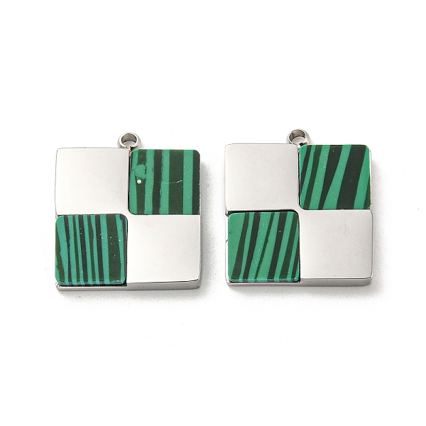 PandaHall Synthetic Malachite Charms, with 304 Stainless Steel Findings, Square Charms, Stainless Steel Color, 14x12x2mm, Hole: 1.2mm...
PandaHall Synthetic Malachite Charms, with 304 Stainless Steel Findings, Square Charms, Stainless Steel Color, 14x12x2mm, Hole: 1.2mm...