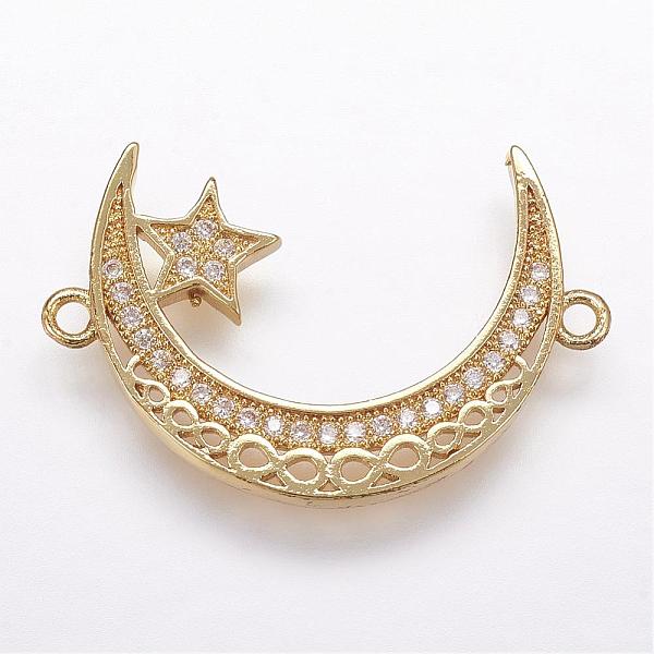 PandaHall Brass Micro Pave Cubic Zirconia Links, Moon and Star, Golden, 18x27x2mm, Hole: 1mm Brass+Cubic Zirconia Moon
PandaHall Brass Micro Pave Cubic Zirconia Links, Moon and Star, Golden, 18x27x2mm, Hole: 1mm Brass+Cubic Zirconia Moon
