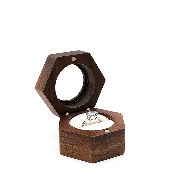 PandaHall Hexagon Walnut Wood Magnetic Wedding Ring Gift Case, Clear Window Jewelry Box with Velvet Inside, for Rings, Floral White...
PandaHall Hexagon Walnut Wood Magnetic Wedding Ring Gift Case, Clear Window Jewelry Box with Velvet Inside, for Rings, Floral White...