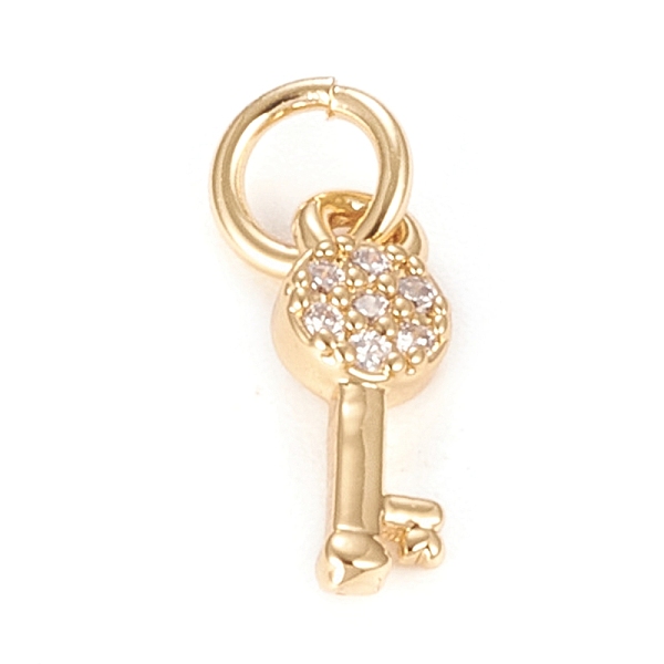PandaHall Brass Micro Pave Clear Cubic Zirconia Pendants, with Jump Rings, Key, Real 18K Gold Plated, 11.5x4x2mm, Hole: 3mm, Jump Ring...
PandaHall Brass Micro Pave Clear Cubic Zirconia Pendants, with Jump Rings, Key, Real 18K Gold Plated, 11.5x4x2mm, Hole: 3mm, Jump Ring...